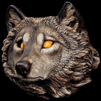 Glowing Eyes Wolf Statuette