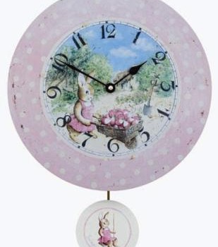 Polka Dot Bunny Clock