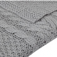 Grey Cable Knit Throw