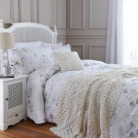 Grey Floral Bed Linens