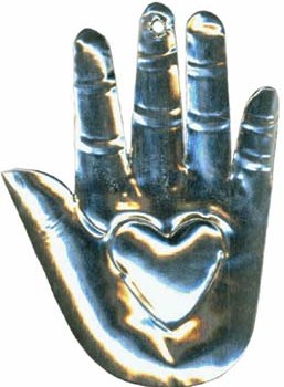 Heart in Hand Tin Ornament