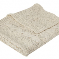 Ivory Cable Knit Throw