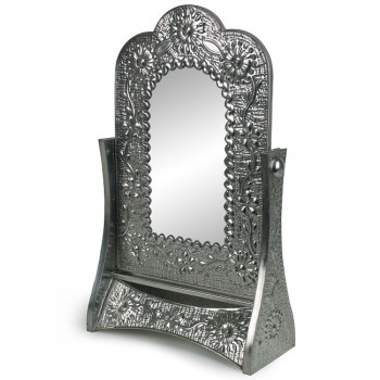 Tin Swivel Tabletop Mirror