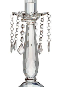 Crystal Candle Pillar with Hanging Facets