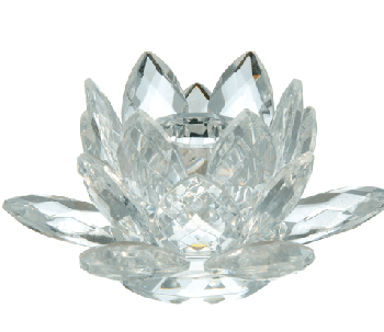 Crystal Lotus Taper Candle Holder