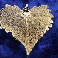Gold Cottonwood Leaf Pendant