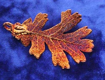 Iridescent Oak Leaf Pendant