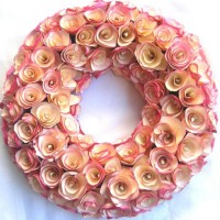 Pink Wood Shavings Wreath
