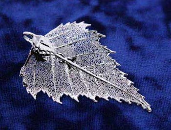 Silver Birch Leaf Pendant