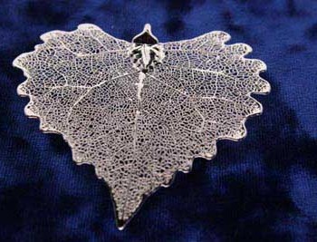 Silver Cottonwood Leaf Pendant