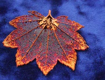 Iridescent Maple Leaf Pendant