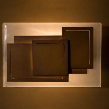 Brown Cube Sconce