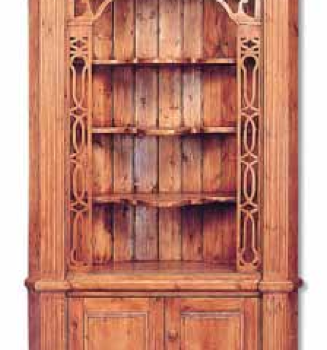 Fancy Antique Pine Corner Cabinet