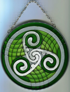 Green Celtic Stained Glass