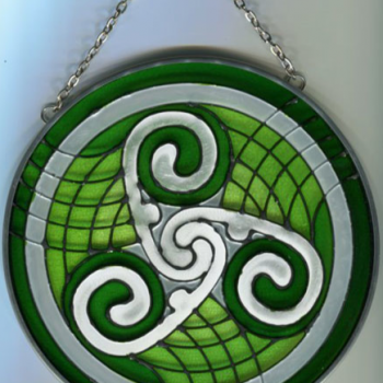 Green Celtic Stained Glass