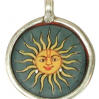Painted Sun Pendant