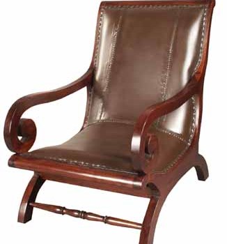 Swirl Leather Arm Chair