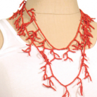 48" Coral Branch Necklace, detail
