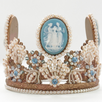 Crown, pearl & light blue