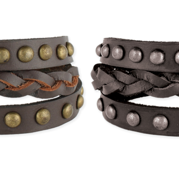 Leather Stud Wrap Bracelet