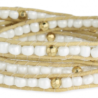 Pearl & Gold Bead Wrap Bracelet