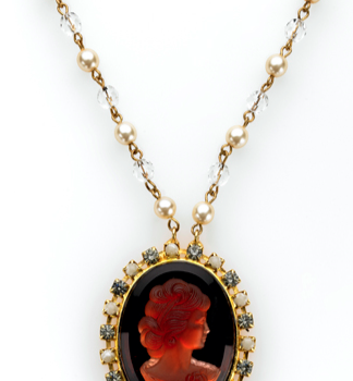 Ruby Red Intaglio Necklace