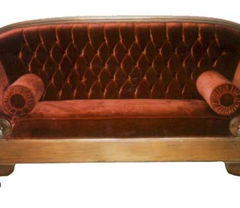Winged Velvet Couch