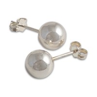 8mm Silver Ball Stud Earrings