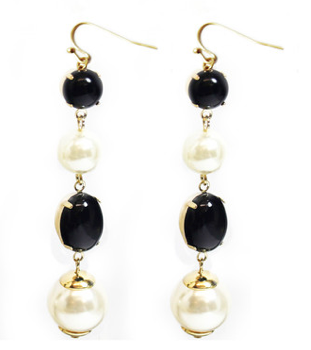 B & W Pearl Earrings