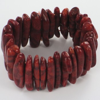 Chunky Red Coral Bracelet