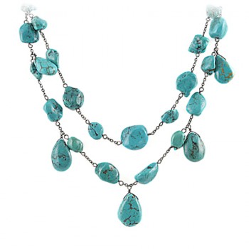 Chunky Turquoise Drop Necklace