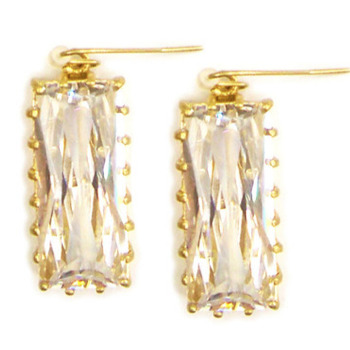 Gold & Crystal Post Earrings