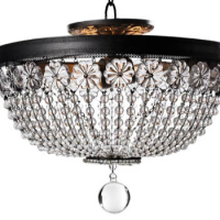 Rosette Bowl Chandelier with Ball