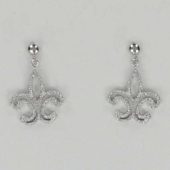 Silver Fleur de Lys Post Earrings