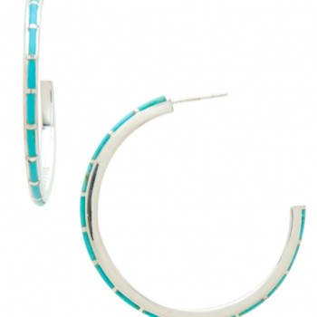 Turquoise C Curve Hoops