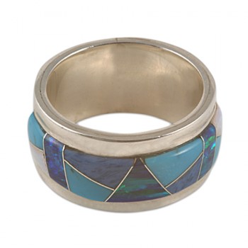 Turquoise Opal Band Ring