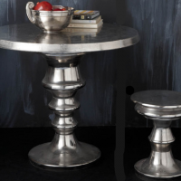 Aluminum Pedestal Table & Stool
