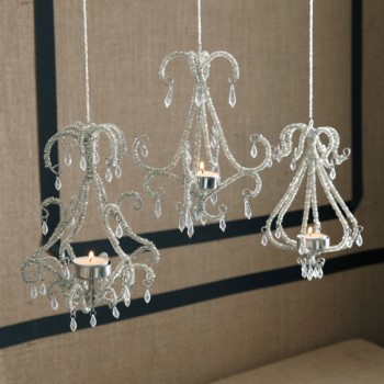 Beaded Chandelier Tealight Candle Holders