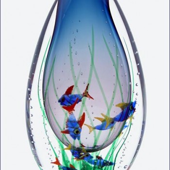 Blown Glass Fishy Vase