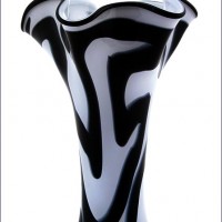 Blown Glass Zebra Vase