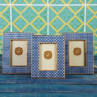 Blue Print Bamboo Picture Frames