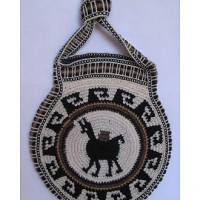 Crochet Wool Llama Tote