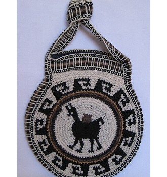 Crochet Wool Llama Tote