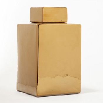 Cubes Golden Covered Jar