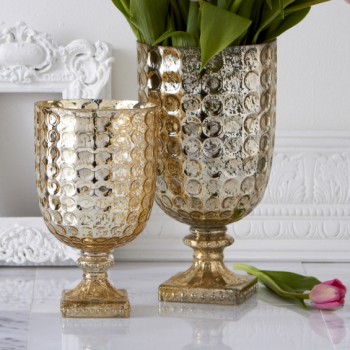 Gold Glass Vase & Candle Holder