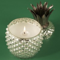 Mercury Glass Pineapple Candle Holder, detail