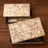 Natural Wood & Bone Inlay Boxes