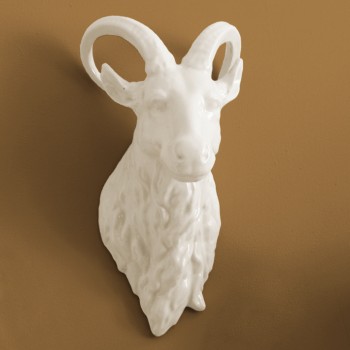Porcelain Ram Head Wall Trophy
