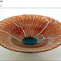 Speckled Amber Glass Bowl