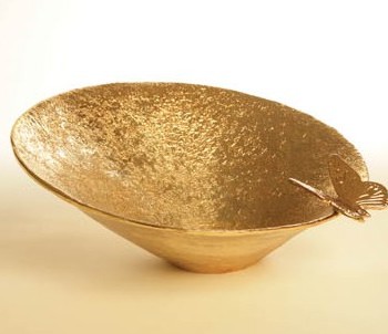 24 Karat Gold Butterfly Bowl